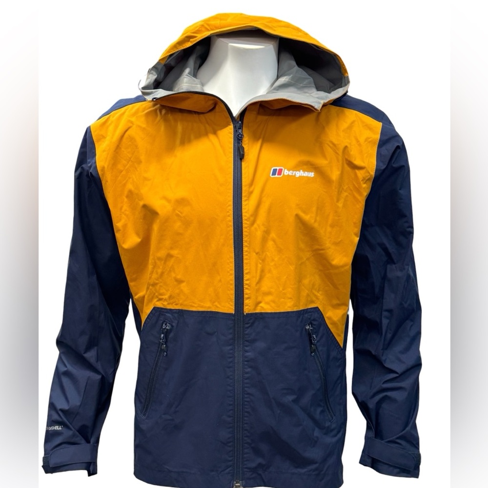 Berghaus Hydroshell Yellow Blue Women's Waterproof Rainproof Jacket Coat Medium